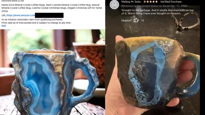 Levo je oglas, ustvarjen z umetno inteligenco, desno pa je izdelek, ki ga je prejel kupec.