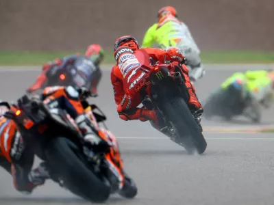 MotoGP - German Grand Prix - Sachsenring, Hohenstein-Ernstthal, Germany - July 12, 2025 Ducati Lenovo Team's Marc Marquez in action during the sprint race REUTERS/Lisi Niesner