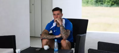 - Benjamin Šeško,- 05.06.2025. - Trening slovenske nogometne reprezentance pred prijateljskima tekmama z Luksemburgom in Bosno in Hercegovino.//FOTO: Bojan Velikonja