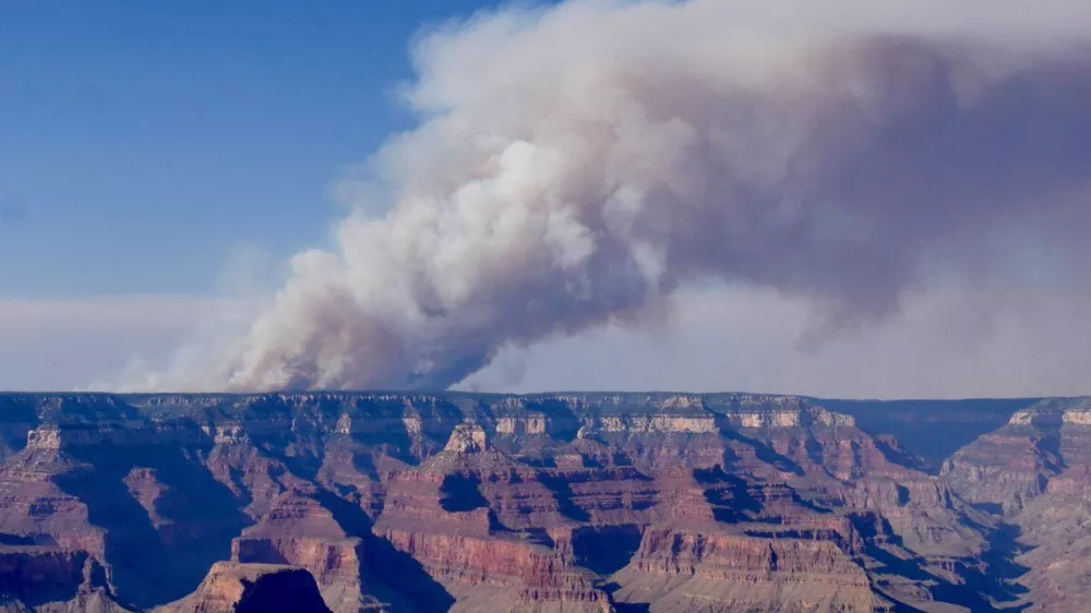 Smoke billows over the Grand Canyon, Arizona, U.S., in this image released on July 11, 2025, obtained from social media. NPS Photo/M. Quinn via REUTERS THIS IMAGE HAS BEEN SUPPLIED BY A THIRD PARTY. MANDATORY CREDIT. NO RESALES. NO ARCHIVES.