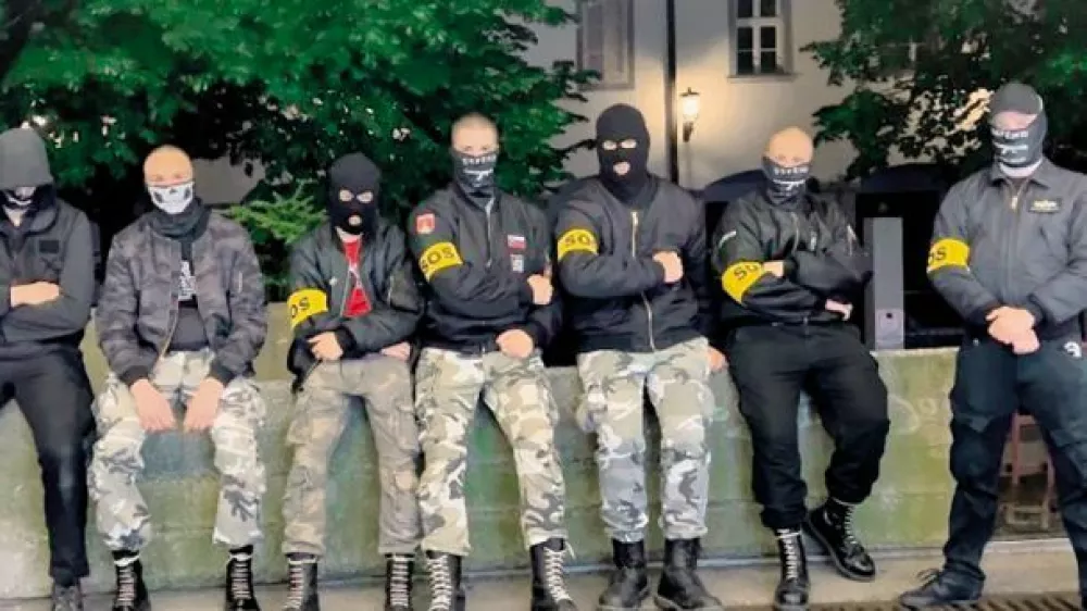 Slovenska obrambna straža, Sos, neonacizem. F zajem zaslona