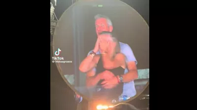 Andy Byron in Kristin Cabot na velikem zaslonu. Vir: X