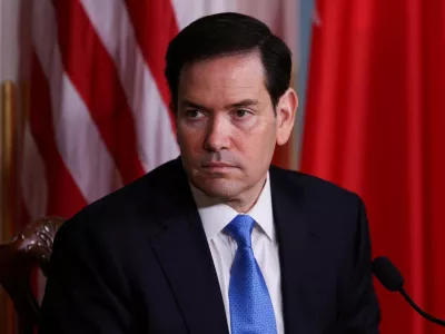 FILE PHOTO: U.S. Secretary of State Marco Rubio attends a nuclear cooperation Memorandum of Understanding (MOU) signing ceremony with Bahrain's Foreign Minister Abdullatif bin Rashid Al Zayani (not pictured), at the U.S. Department of State in Washington, D.C., U.S., July 16, 2025. REUTERS/Umit Bektas/File Photo