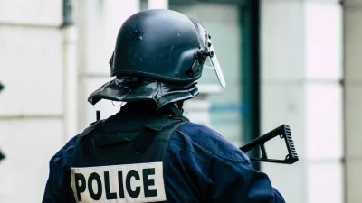 Reims France May 18, 2019 Close up of the French National Police in intervention against the rioters during protests of the Yellow Jackets in the streets of Reims on saturday afternoon,Image: 1023529527, License: Royalty-free, Restrictions:, Model Release: no
