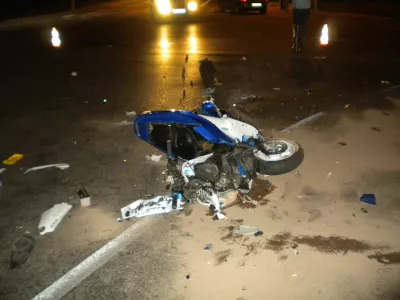 nesreča voznika kolesa z motorjem