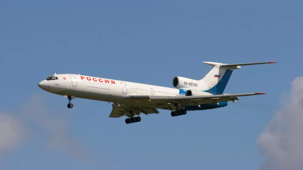 B34HJF Rossiya Tupolev Tu 154M landing at London Gatwick