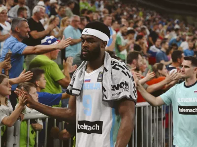 Josh Nebo28.06.2024 - Pripravljalna tekma v košarki, Slovenija: Brazilija, Stožice. FOTO: Nik Erik Neubauer