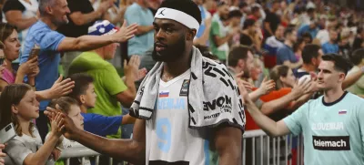 Josh Nebo28.06.2024 - Pripravljalna tekma v košarki, Slovenija: Brazilija, Stožice. FOTO: Nik Erik Neubauer