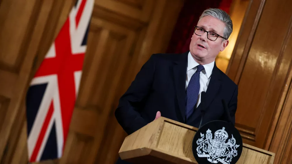 29 July 2025, United Kingdom, London: UK Prime Minister Keir Starmer delivers a statement in Downing Street, following a Cabinet meeting to discuss the situation in Gaza. The UK will recognise the state of Palestine in September before the UN General Assembly, unless the Israeli government takes steps to end the "appalling situation" in Gaza, the Prime Minister has told the Cabinet. Photo: Toby Melville/PA Wire/dpa