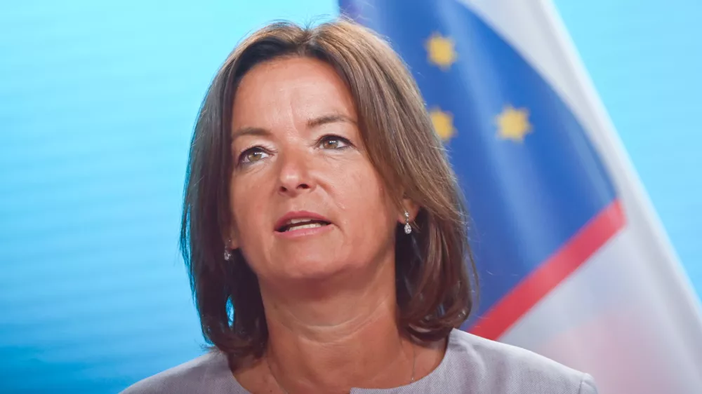 15 July 2025, Berlin: Slovenia's Foreign Minister Tanja Fajon speaks during a press conference with her German counterpart Johann Wadephul after their meeting at the Federal Foreign Office. Photo: Katharina Kausche/dpa