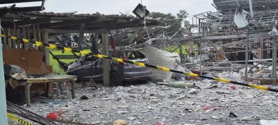 This photo released by Suphan Buri Provincial Public Relations Office, shows the damage by an explosion at a fireworks factory in Suphan Buri province, Thailand, Wednesday, July 30, 2025. (Provincial Public Relations Office Suphan Buri via AP)