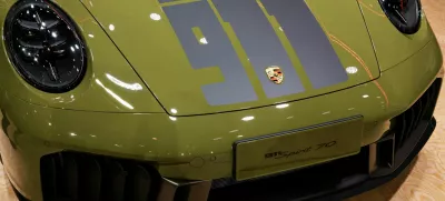 FILE PHOTO: A closeup view of the new Porsche 911 Spirit 70 convertible during a media day for the Auto Shanghai show in Shanghai, China April 23, 2025. REUTERS/Go Nakamura/File Photo