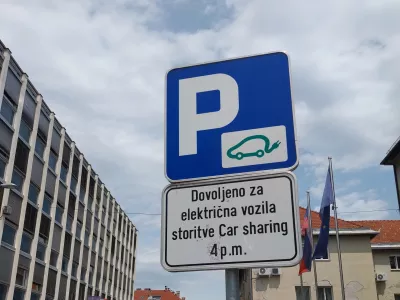 Znak - souporaba električnih vozil - car share - casharing