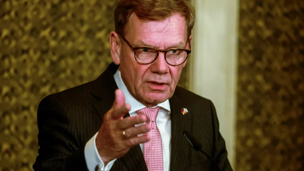German Foreign Minister Johann Wadephul attends a press conference at the King David Hotel, in Jerusalem, July 31, 2025. REUTERS/Ammar Awad