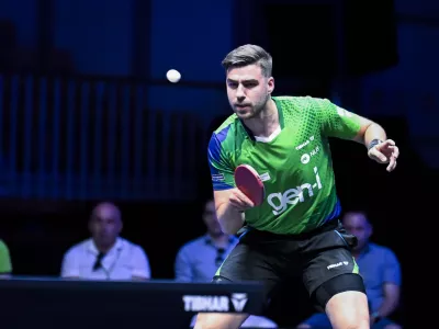 22.06.2025 - polfinale: Darko Jorgić VS Felix Lebrun, domači namiznoteniški turnir WTT Star Contender v Ljubljani FOTO: Nik Erik Neubauer