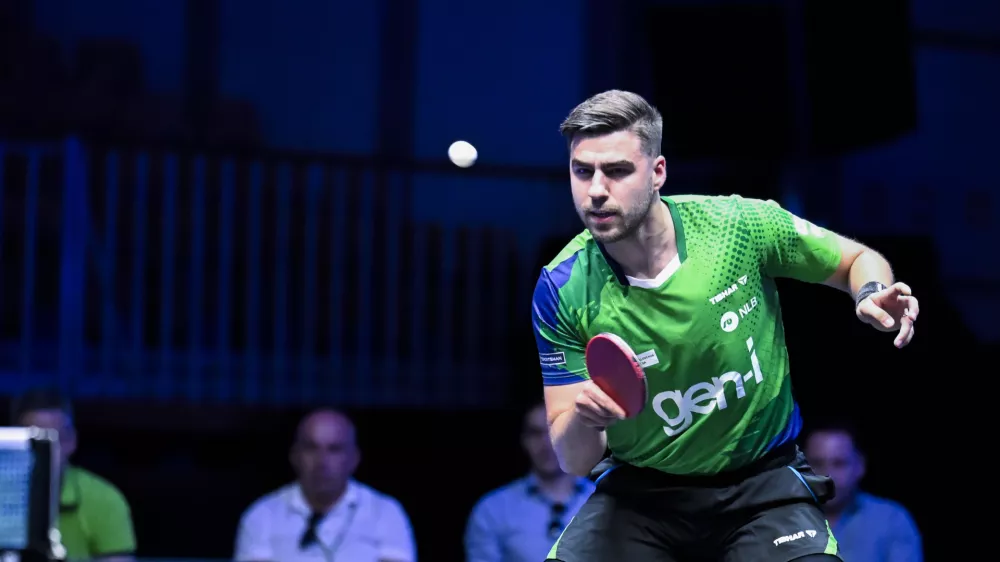 22.06.2025 - polfinale: Darko Jorgić VS Felix Lebrun, domači namiznoteniški turnir WTT Star Contender v Ljubljani FOTO: Nik Erik Neubauer