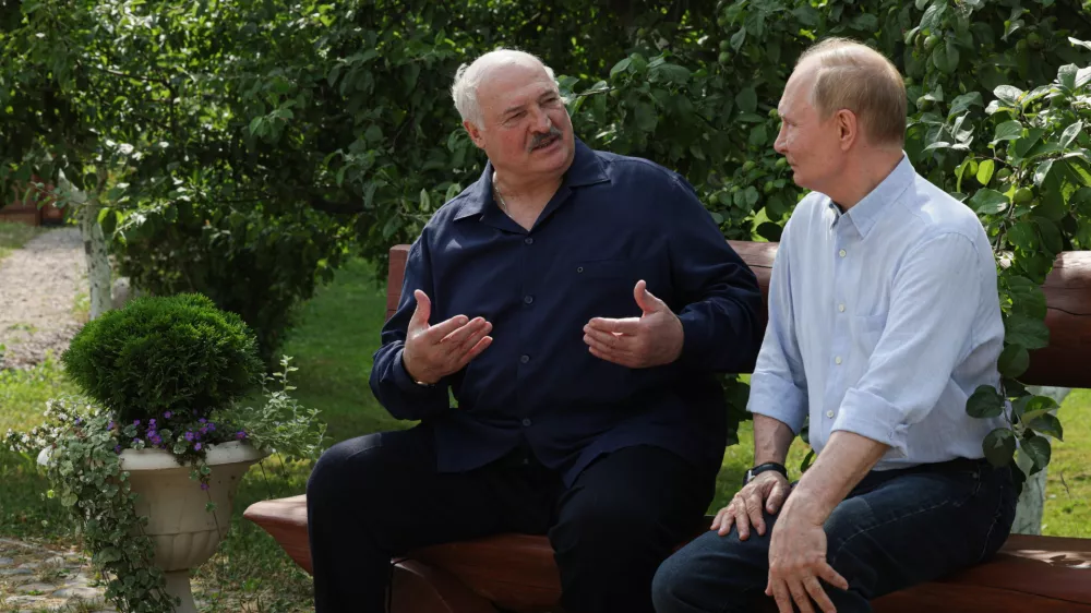 01 August 2025, Russia, Valaam: Belarusian President Alexander Lukashenko (L) and Russia's President Vladimir Putin visit Smolensk Skete of Valaam Monastery. Photo: Gavriil Grigorov/TASS via ZUMA Press/dpa