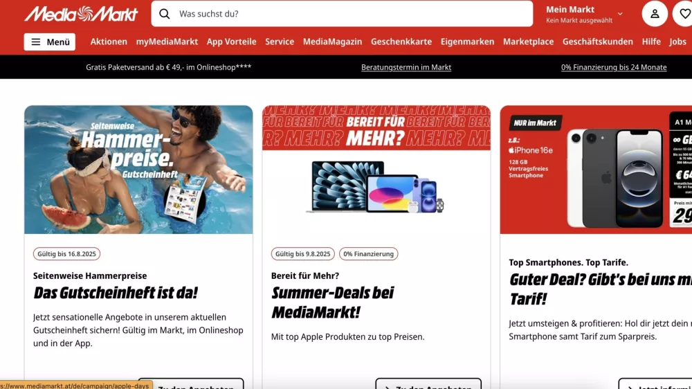 MediaMarkt prevzem