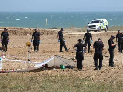 11th August 2025 General views of the beach in Warden Bay Beach Leysdown on Sea on the Isle of Sheppey in Kent where a 40 year old man was recently murdered. Police searching the beach. Material must be credited "The Sun/News Licensing" unless otherwise agreed. 100% surcharge if not credited. Online rights need to be cleared separately. Strictly one time use only subject to agreement with News Licensing,Image: 1028987084, License: Rights-managed, Restrictions: Usage is subject to our terms and conditions. Electronic storage is prohibited., Model Release: no
