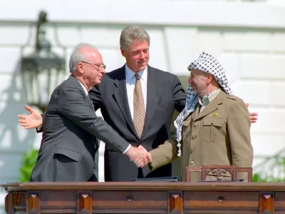 Bill Clinton, Yitzhak Rabin in Yasser Arafat