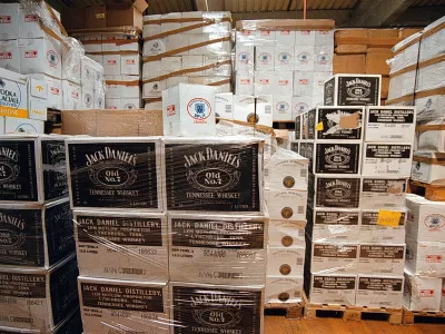 Skladišče pijače, viski jack Daniels whiskey