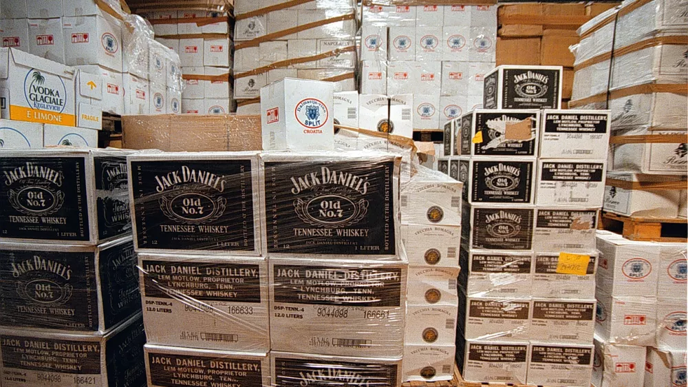 Skladišče pijače, viski jack Daniels whiskey