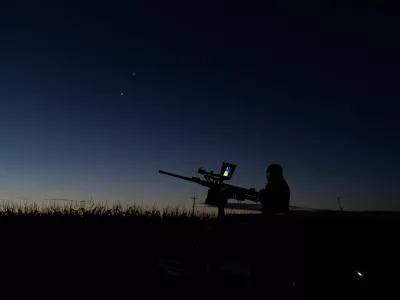 Ukrainian serviceman from anti-drone mobile air defence unit is seen during an overnight shift, amid Russia's attack on Ukraine, in Chernihiv Region, Ukraine August 15, 2025. REUTERS/Maksym Kishka