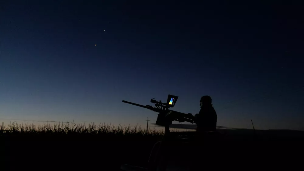 Ukrainian serviceman from anti-drone mobile air defence unit is seen during an overnight shift, amid Russia's attack on Ukraine, in Chernihiv Region, Ukraine August 15, 2025. REUTERS/Maksym Kishka