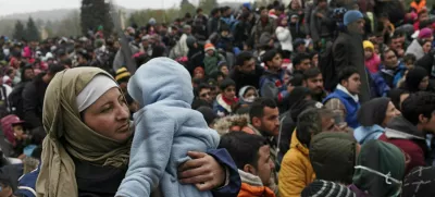 Oktober 2015. Prizor s slovensko - avstrijske meje pri prehodu Šentilj.