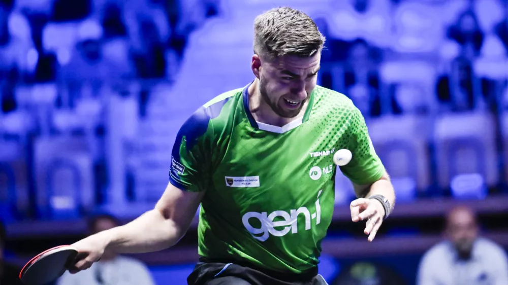 22.06.2025 - polfinale: Darko Jorgić VS Felix Lebrun, domači namiznoteniški turnir WTT Star Contender v Ljubljani FOTO: Nik Erik Neubauer
