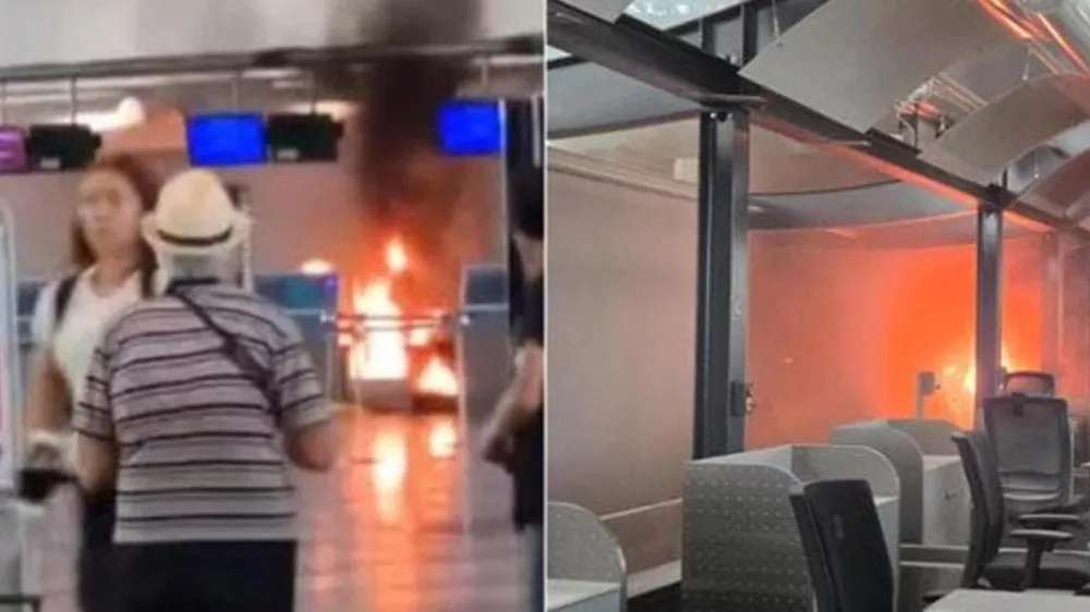 letališče Milano požar