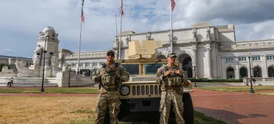 WASHINGTON, UNITED STATES - AUGUST 24: Members of the National Guard are seen at Union Station on August 24, 2025, in Washington D.C., United States. Yasin Ozturk / AnadoluNo Use USA No use UK No use Canada No use France No use Japan No use Italy No use Australia No use Spain No use Belgium No use Korea No use South Africa No use Hong Kong No use New Zealand No use Turkey
