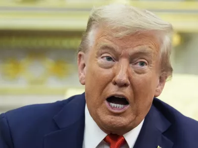 President Donald Trump speaks during a meeting with South Korean President Lee Jae Myung in the Oval Office of the White House, Monday, Aug. 25, 2025, in Washington. (AP Photo/Alex Brandon)