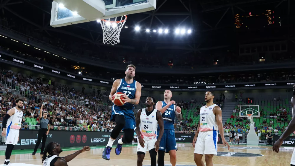 - Luka Dončič,- 20.08.2025. - Pripravljalna tekma v košarki Slovenija - Velika Britanija pred odhodom na Evropsko prvenstvo na Poljskem.//FOTO: Bojan Velikonja