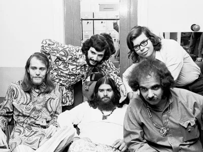 Larry Taylor, Fito de la Parra, Bob "The Bear" Hite, Alan Wilson and Henry Vestine of Canned Heat, 1970 (Photo by Chris Walter/WireImage)