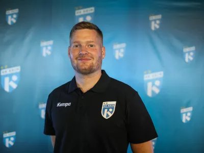 - Žiga Novak, trener,- 18.08.2025. - Predstavitev rokometne ženske ekipe RK Krim OTP group Mercator za sezono 2025/2026.//FOTO: Bojan Velikonja
