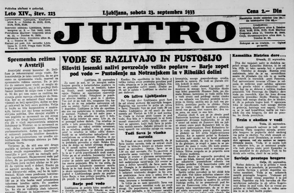 Jutro iz 23. septembra 1933 / Foto: Dlib