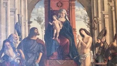 Koper, Stolnica Marijinega vnebovzetja.Predstavitev restavrirane slike Marija na prestolu z Otrokom in svetniki beneskega renesancnega slikarja Vittoreja Carpaccia.