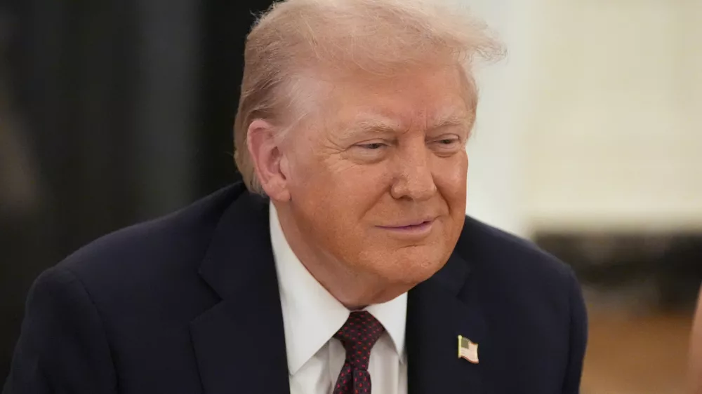 President Donald Trump speaks at a dinner in the State Dinning Room of the White House, Thursday, Sept. 4, 2025, in Washington. (AP Photo/Alex Brandon)