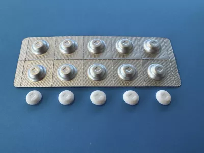 This photo provided by Catalent shows Catalent's MindMed's formulation of LSD. (Catalent via AP)