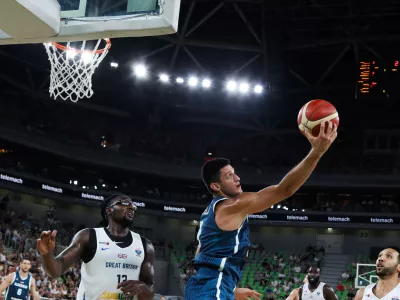 - Martin Krampelj,- 20.08.2025. - Pripravljalna tekma v košarki Slovenija - Velika Britanija pred odhodom na Evropsko prvenstvo na Poljskem.//FOTO: Bojan Velikonja