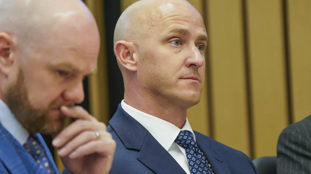 Joseph David Emerson appears in Multnomah County Circuit Court for sentencing on Fri., Sept. 5, 2025, in Portland, Ore. (Vickie Connor/The Oregonian via AP, Pool)