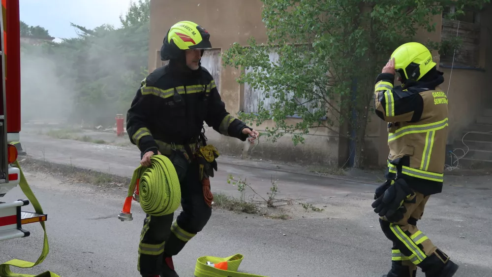 Vaja potres 2025, Nova Gorica, Gorica, simulacija potresa, reševanje, gasilci, reševalci, 