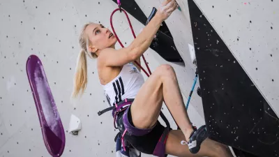 Koper, Bonifika.Svetovni pokal v sportnem plezanju.Kvalifikacije.Slovenska sportna plezalka Janja Garnbret. / Foto: Daniel Novakovic/sta