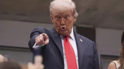 President Donald Trump attends the men's singles final of the U.S. Open tennis championships, Sunday, Sept. 7, 2025, in New York. (AP Photo/Seth Wenig)