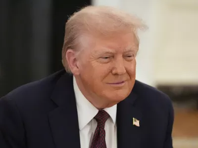 President Donald Trump speaks at a dinner in the State Dining Room of the White House, Thursday, Sept. 4, 2025, in Washington. (AP Photo/Alex Brandon)