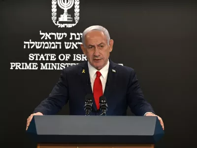 FILED - 10 August 2025, Israel, Jerusalem: Israeli Prime Minister Benjamin Netanyahu speaks during a press conference at the Prime minister's office in Jerusalem. Photo: Haim Zach/GPO/dpa - ATTENTION: editorial use only and only if the credit mentioned above is referenced in full