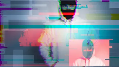 Creative image with anonymous hacker with glitch and interference effects. Concept of cybersecurity. / Foto: Jun