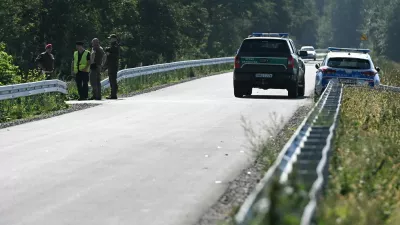 The area where an unidentified flying object crashed in a cornfield in the village of Polatycze, near the border crossing with Belarus near Terespol, easthern Poland, 08 September 2025. The police received a report about the discovery of drone remains on the night of September 8-9 this year from officers of the Border Guard Post.,Image: 1035273772, License: Rights-managed, Restrictions: POLAND OUT, Model Release: no