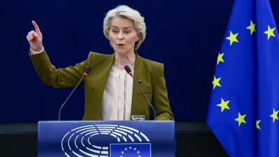 European Commission President Ursula von der Leyen delivers the State of the European Union address to the European Parliament, in Strasbourg, France, September 10, 2025. REUTERS/Yves Herman